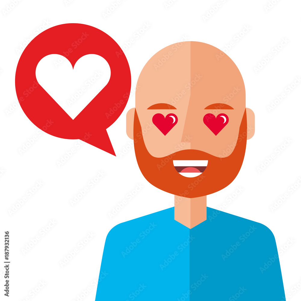 lovely young man with heart avatar character vector illustration design lovely young man with heart avatar character vector illustration design