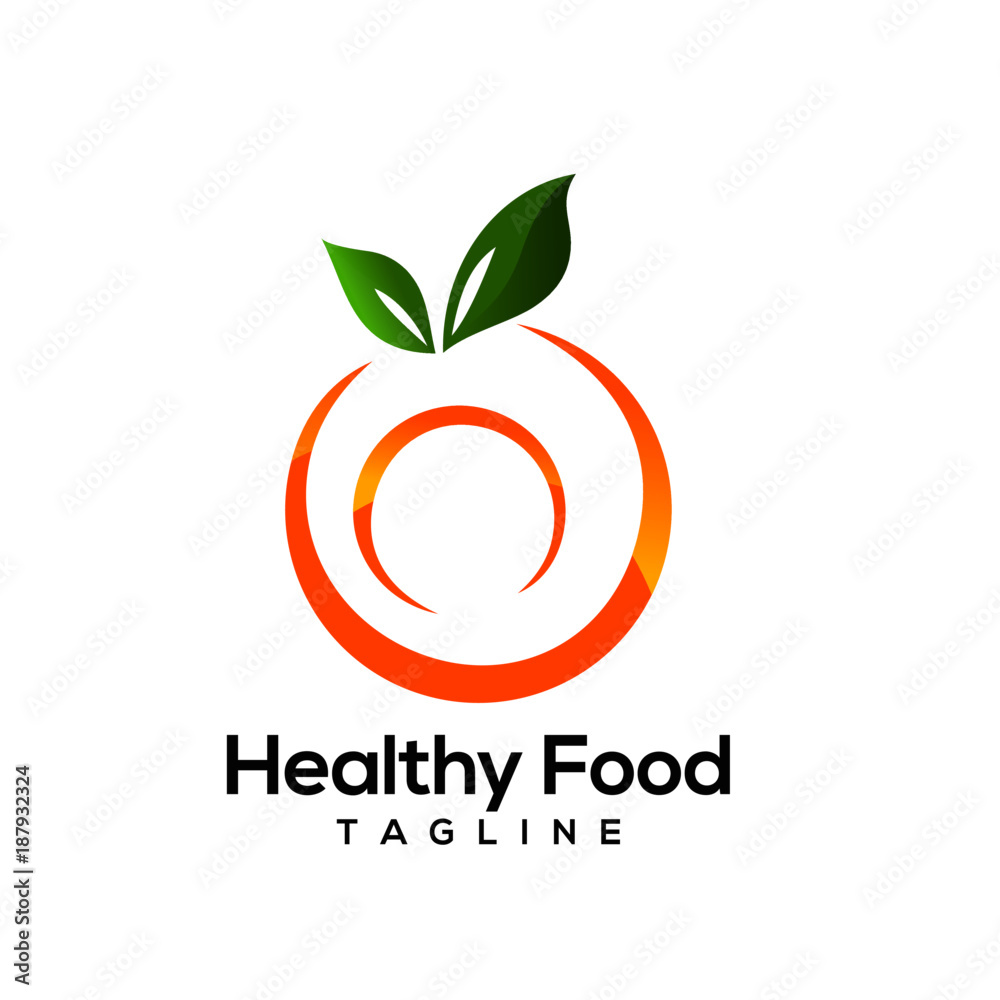 Fototapeta premium healthy food logo template 