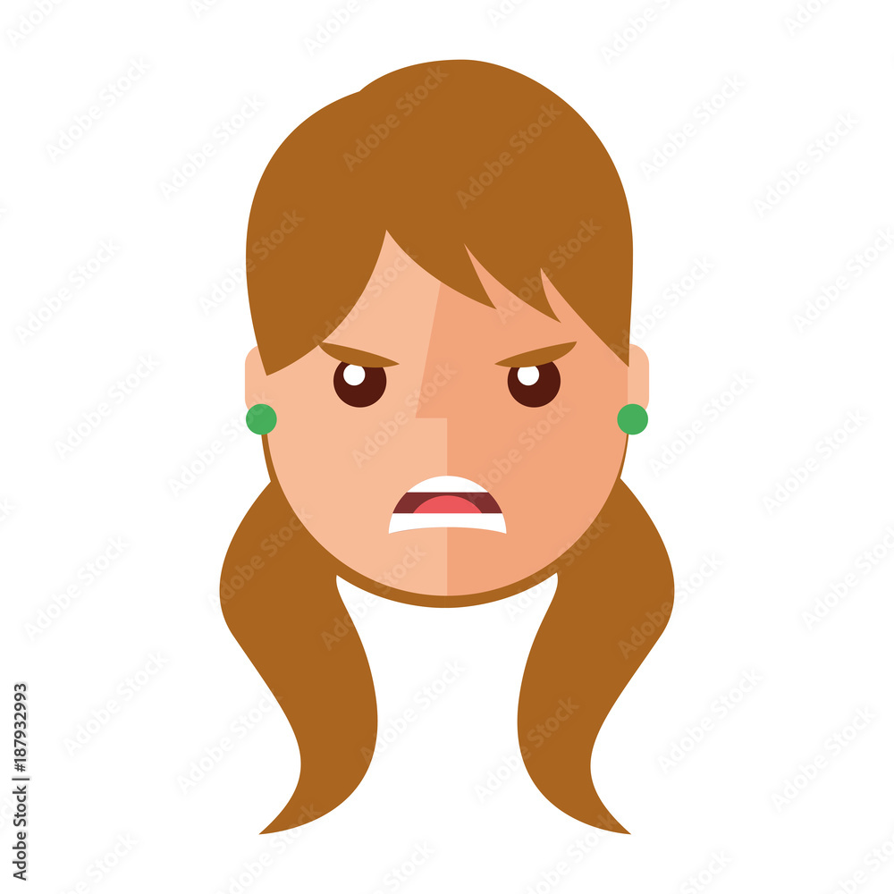 angry young woman avatar character vector illustration design angry young woman avatar character vector illustration design