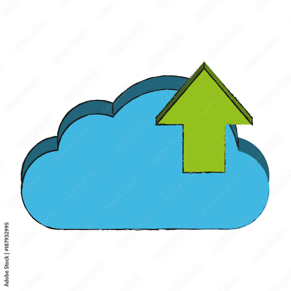Cloud computing technology symbol icon vector illustration graphic design
