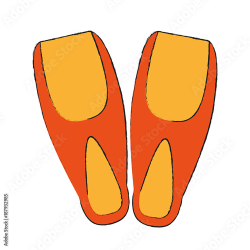 Diving fins isolated icon vector illustration graphic design