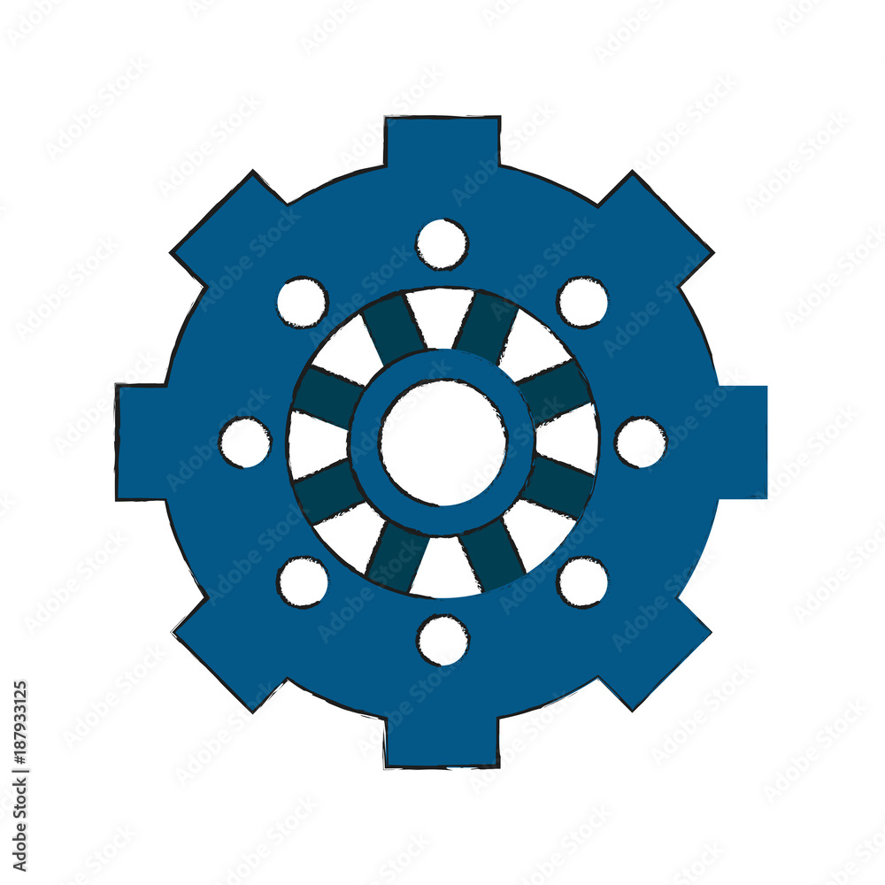 Fototapeta premium Gear machinery piece icon vector illustration graphic design