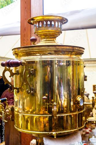 Russian antique copper samovar.