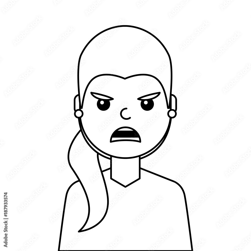 angry young woman avatar character vector illustration design angry young woman avatar character vector illustration design