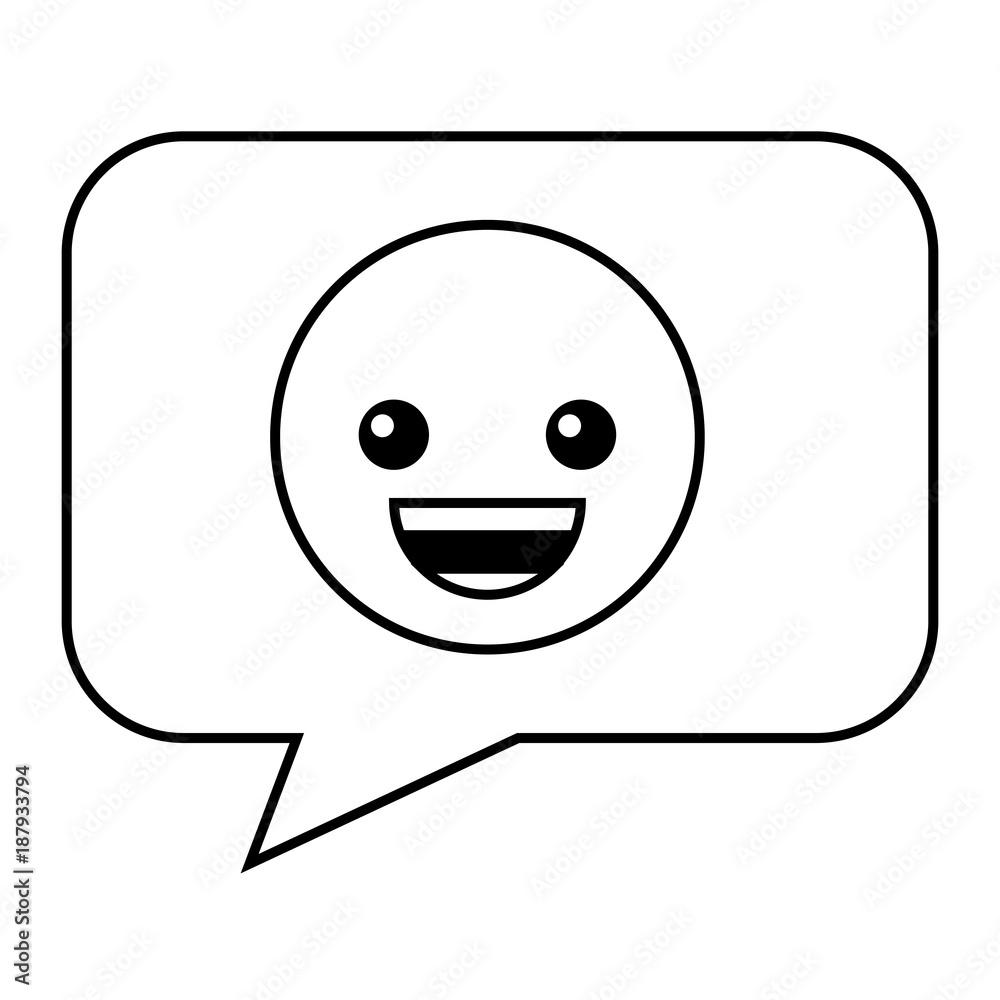 speech bubble with happy emoji vector illustration design speech bubble with happy emoji vector illustration design