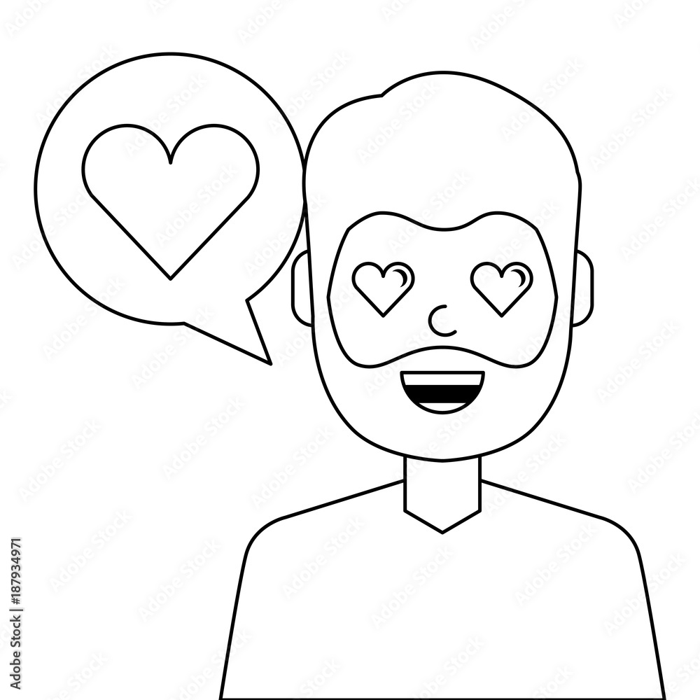 lovely young man with heart avatar character vector illustration design lovely young man with heart avatar character vector illustration design