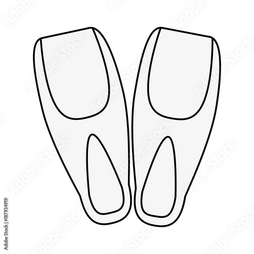 Diving fins isolated icon vector illustration graphic design