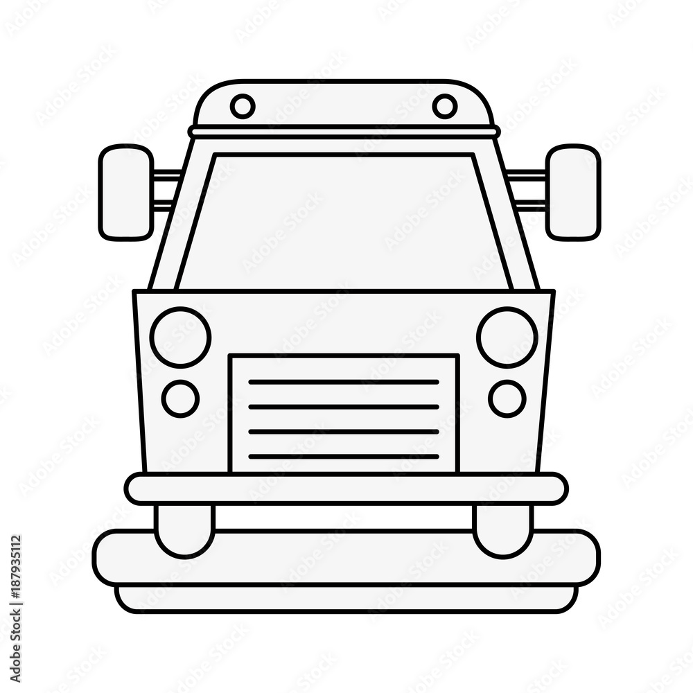 Fototapeta premium School bus frontview icon vector illustration graphic design