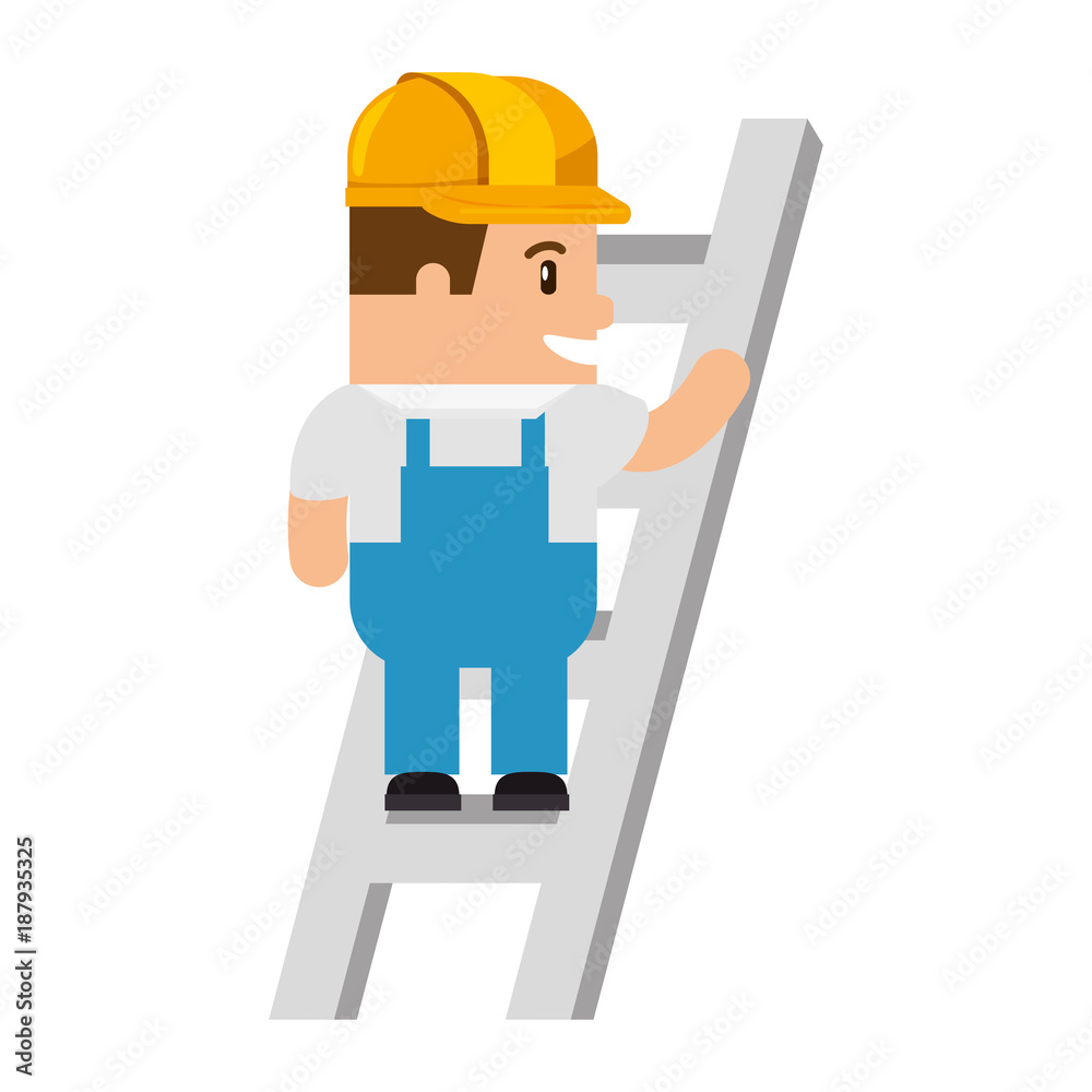 funny builder in stairs avatar character