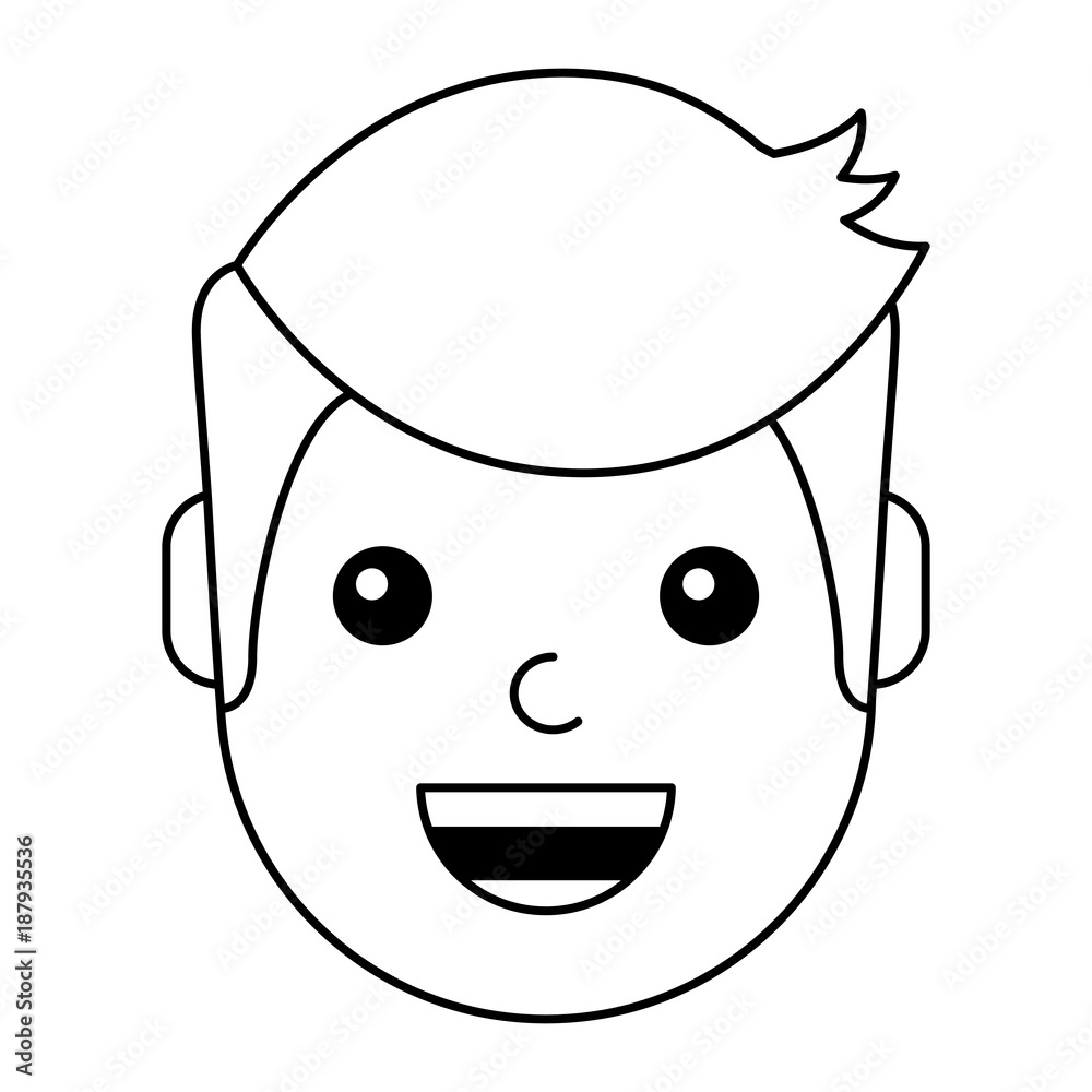 young man happy avatar character vector illustration design