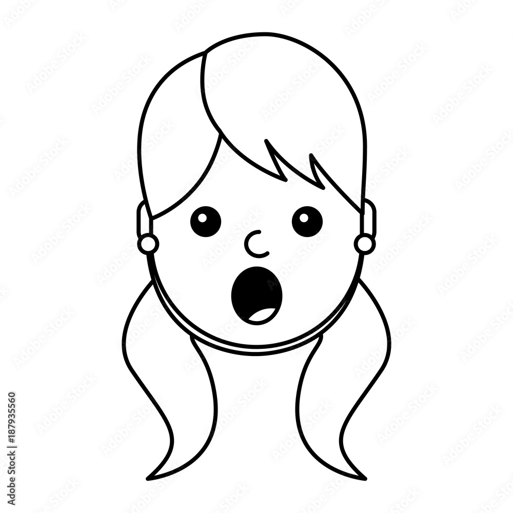 Obraz premium surprised young woman avatar character vector illustration design