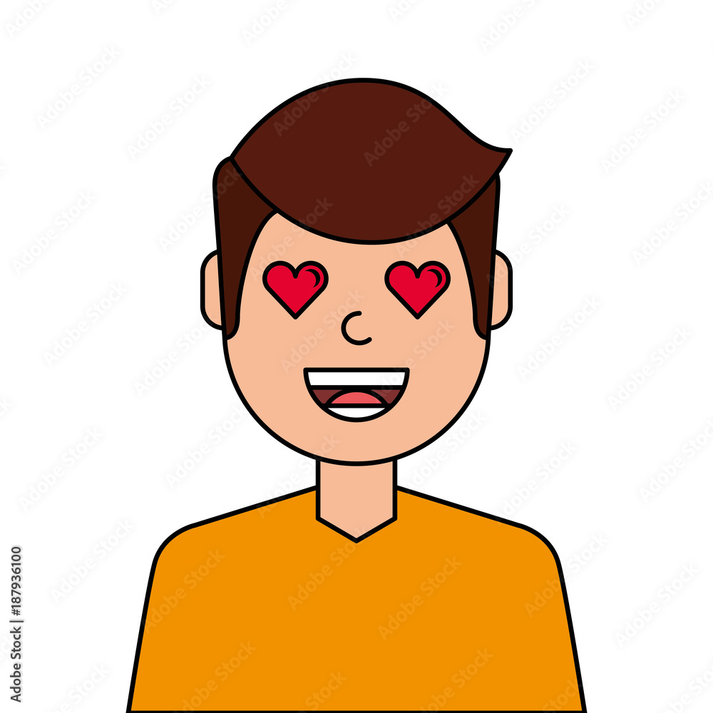 lovely young man avatar character vector illustration design