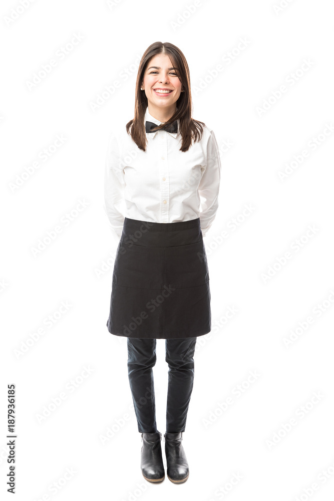 Fototapeta premium Cute waitress dressed formally