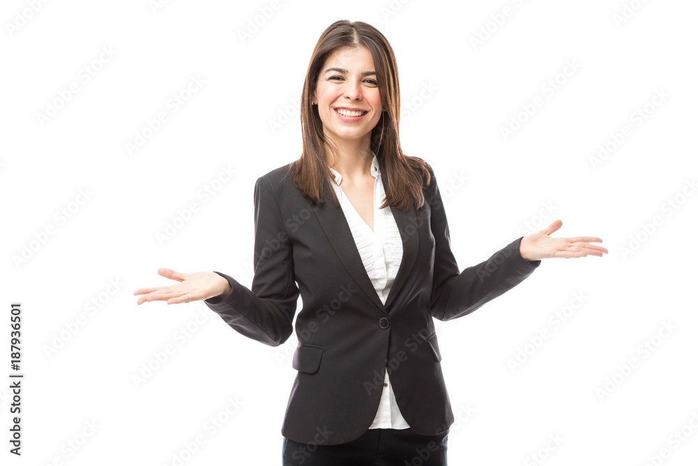 Beautiful hostess in a suit Beautiful hostess in a suit