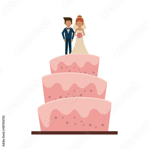 Wedding big cake icon vector illustration graphic design