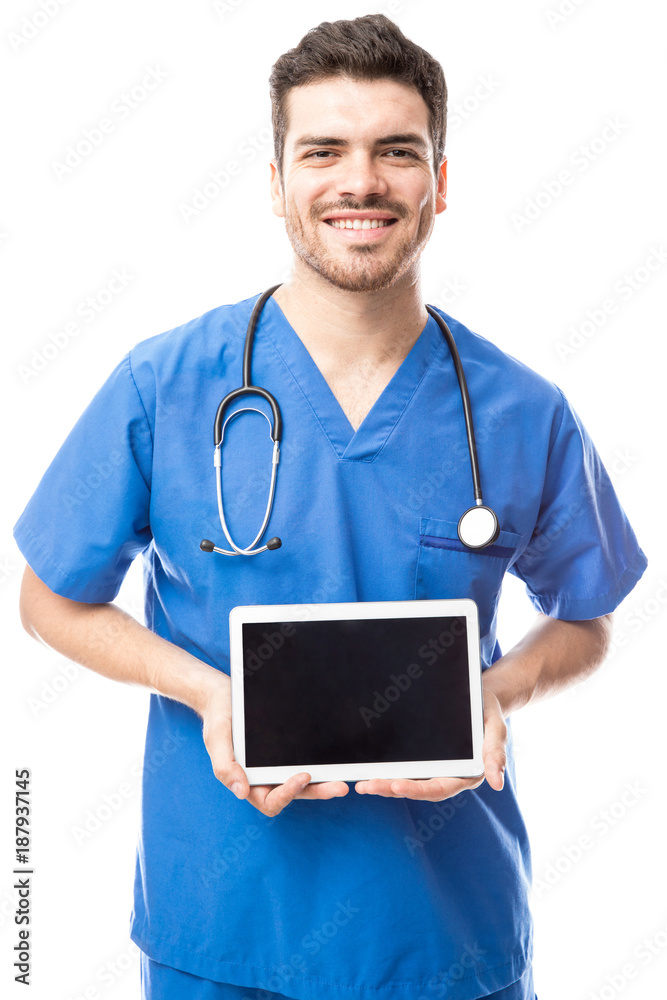 Attractive doctor with a tablet Attractive doctor with a tablet