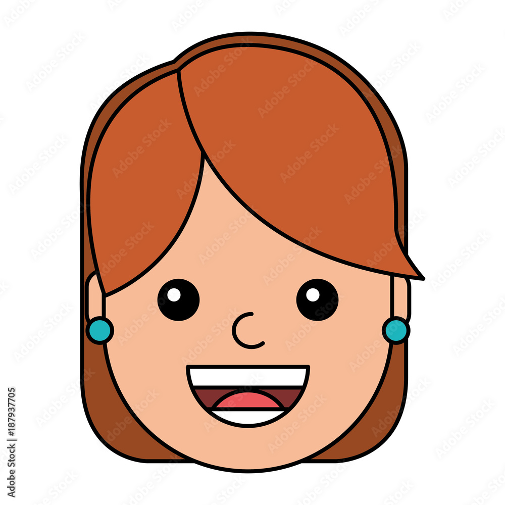 young woman happy avatar character vector illustration design