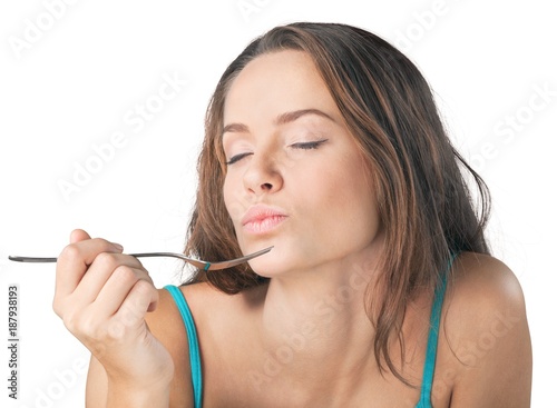 Portrait of a Woman Tasting Food