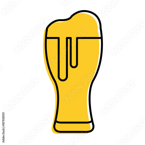 beer glass cold drink beverage image vector illustration