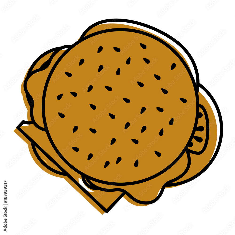 burger fast food delicious top view vector illustration burger fast food delicious top view vector illustration