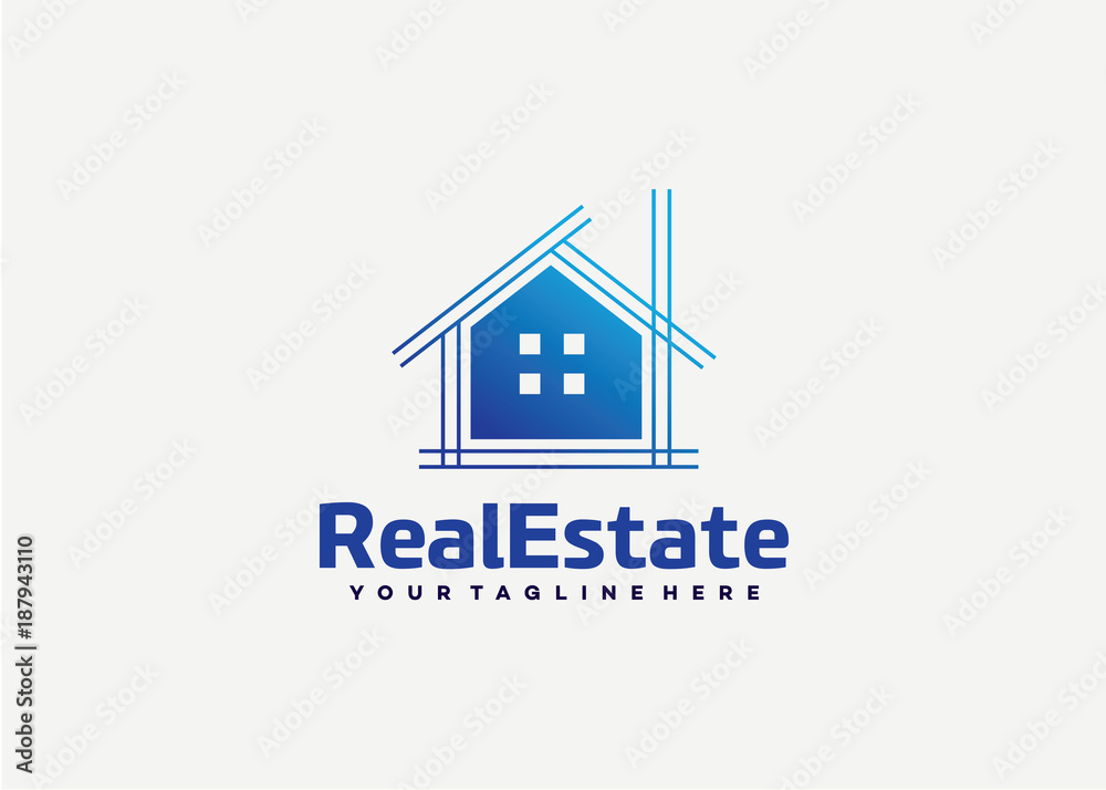 Real Estate Logo Template Design Vector, Emblem, Design Concept, Creative Symbol, Icon
