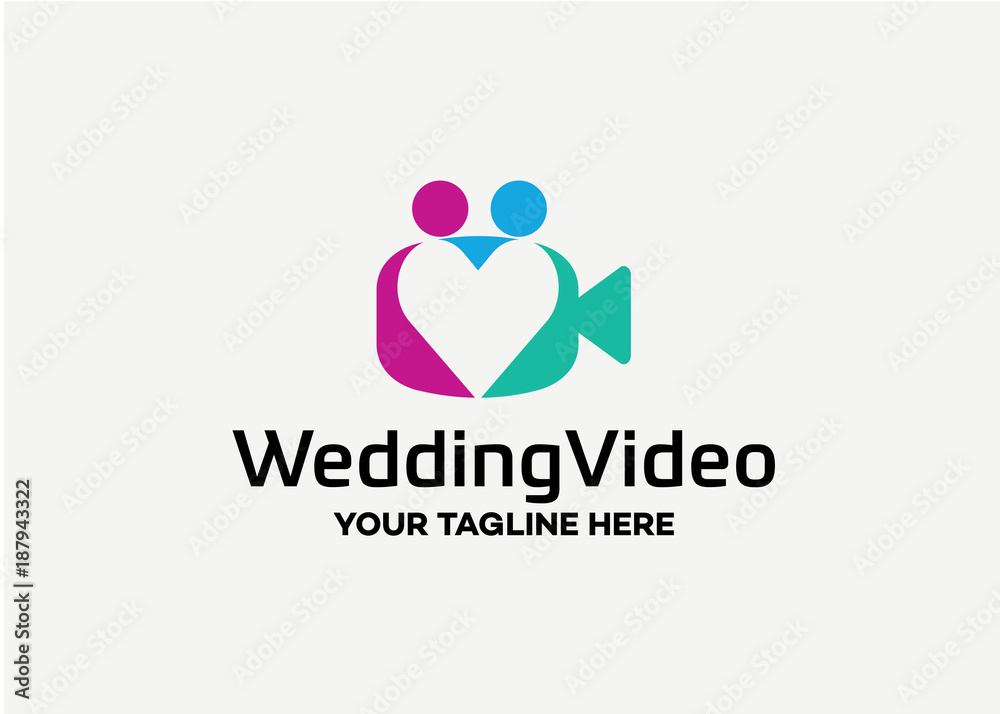 Wedding Video Logo Template Design Vector, Emblem, Design Concept, Creative Symbol, Icon