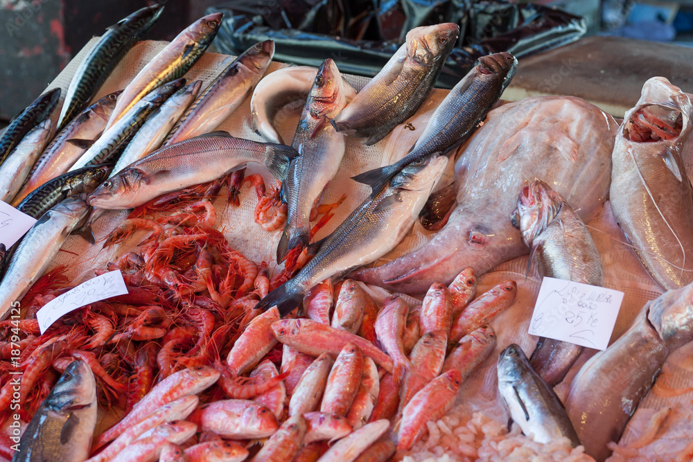 frisch Fisch Markt in Catania in Sizilien