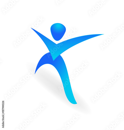 Fitness gym sport man logo vector design