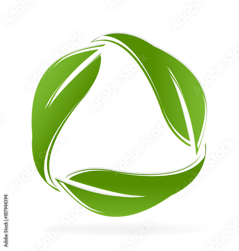 Recycle green leafs environment vector