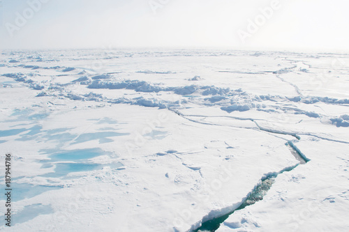 Arctic icecap with signs of climate warming