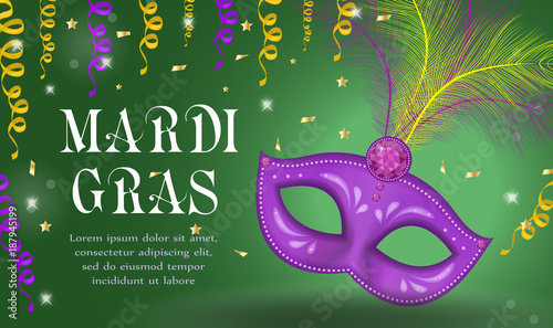 Fotografia Mardi Gras carnival poster, invitation, greeting card