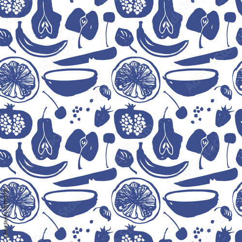 Fruit silhouettes  pattern