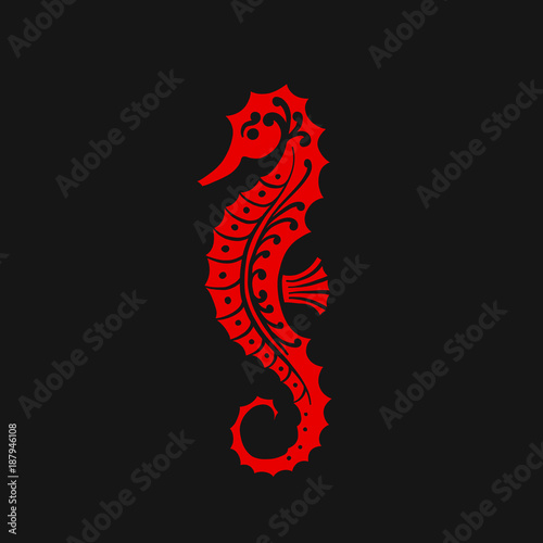 Seahorse silhouette, sketch for your design