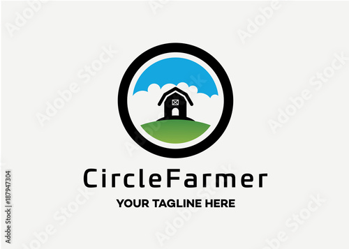 Circle Farmer Logo Template Design Vector, Emblem, Design Concept, Creative Symbol, Icon