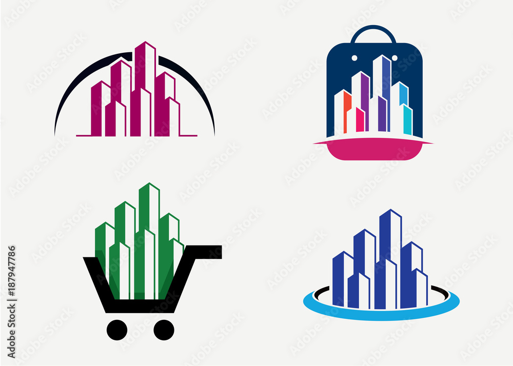 Building Skyline Logo Set Template Design Vector, Emblem, Design Concept, Creative Symbol, Icon Building Skyline Logo Set Template Design Vector, Emblem, Design Concept, Creative Symbol, Icon