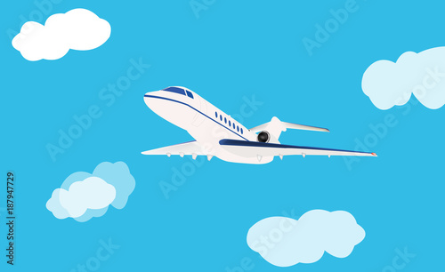airline in blue sky.air transport concept photo