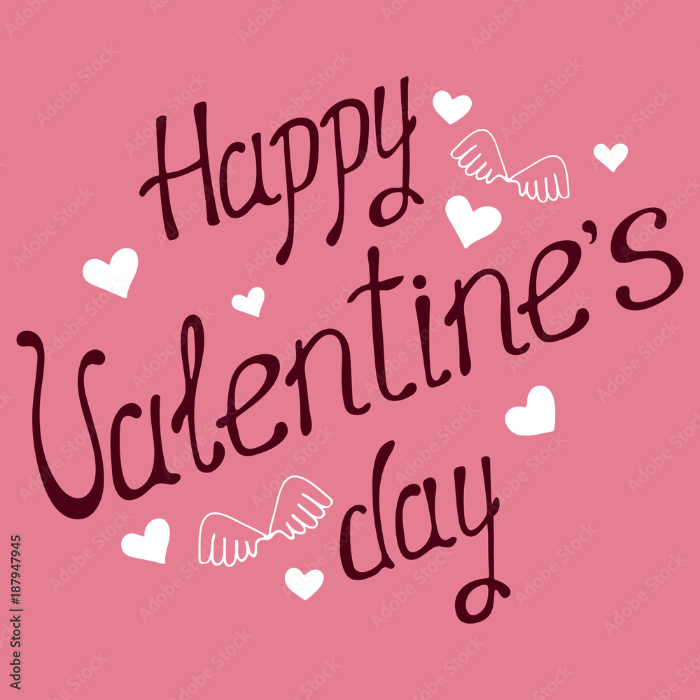 Obraz premium Valentine's day calligraphy phrase - Je te aime. Handwritten modern lettering.