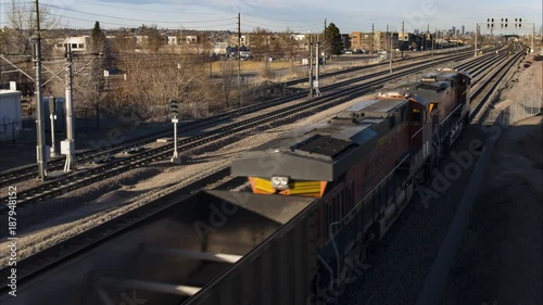 Coal Freight Train Drone footage, Denver Colorado