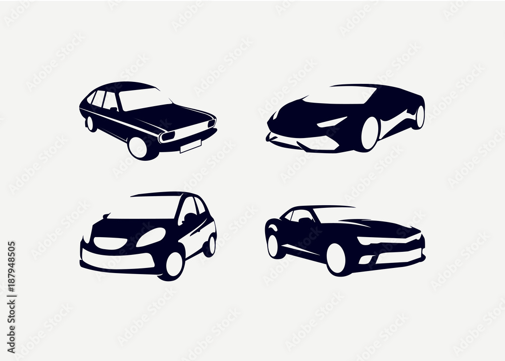 Car Silhouette Logo Set Template Design Vector, Emblem, Design Concept ...