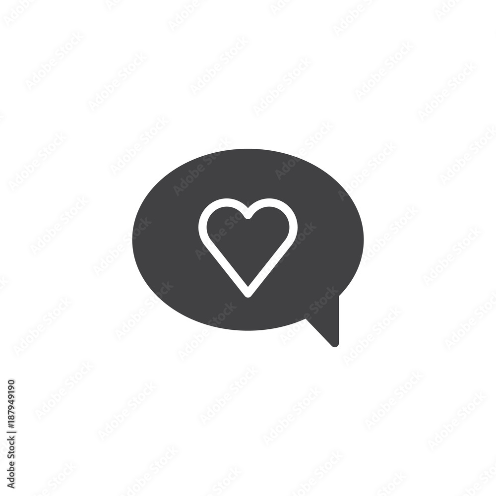 Speech bubble with heart message icon vector, filled flat sign, solid pictogram isolated on white. Love chat symbol, logo illustration. Speech bubble with heart message icon vector, filled flat sign, solid pictogram isolated on white. Love chat symbol, logo illustration.