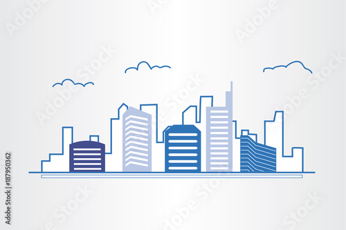 Modern real estate of architectural building design, city scene, logo design template, corporate branding identity.