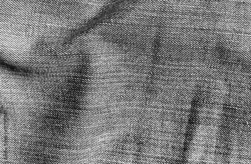 Jeans textile texture in black and white.
