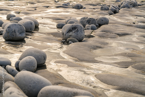 The stones of Monknash Beach, Vale of Glamorgan, Wales, UK photo