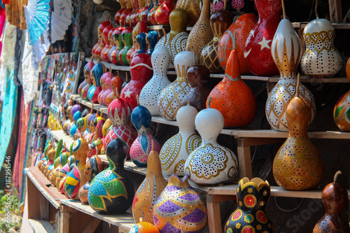 Decorative handmade calabash in the Turkish market
