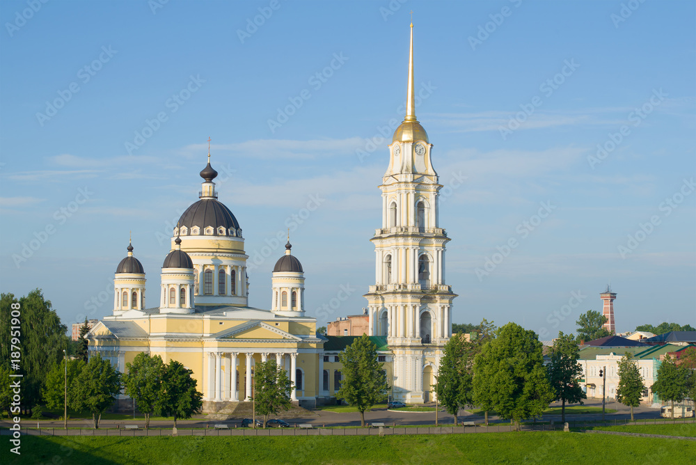 Transfiguration Cathedral on a sunny July morning. Rybinsk, Russia