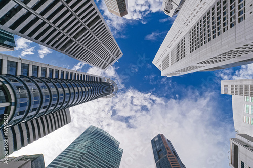 Photography Skyscrapers looking up at the sky