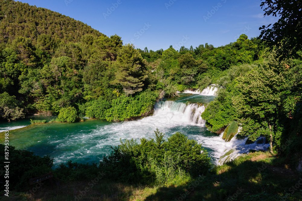 Naklejka premium Wodospady Krka, Chorwacja