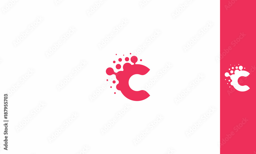 C, c logo, digital, network, wireless, initials, letters, emblem symbol icon vector logo - obrazy, fototapety, plakaty 