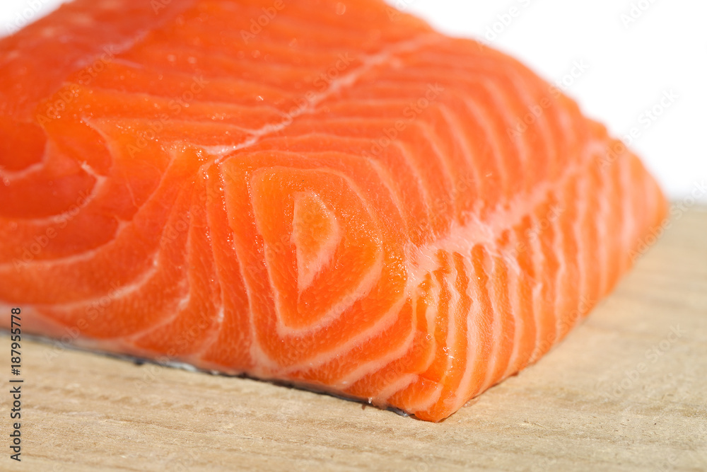 Salmon fillet on table.