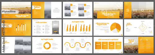 Orange Presentation templates elements on a white background. Vector infographics. Use in Presentation, flyer and leaflet, corporate report, marketing, advertising, annual report, banner.